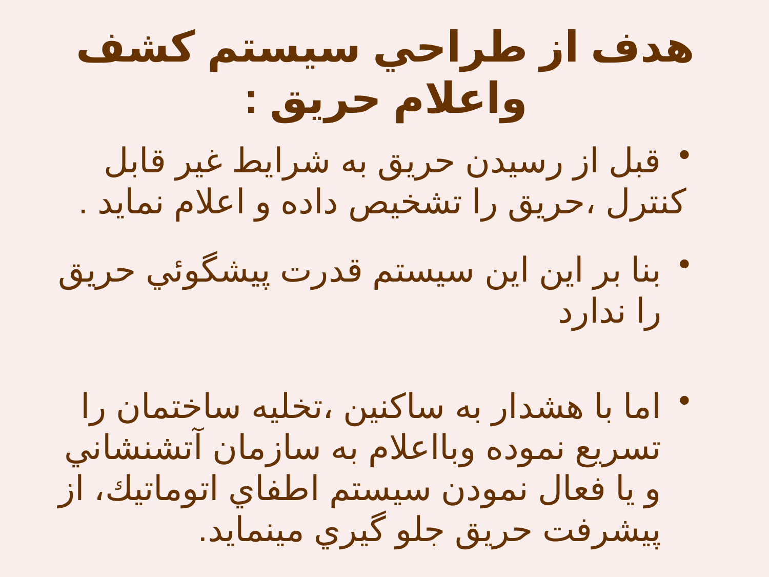 كشف واعلام حريق