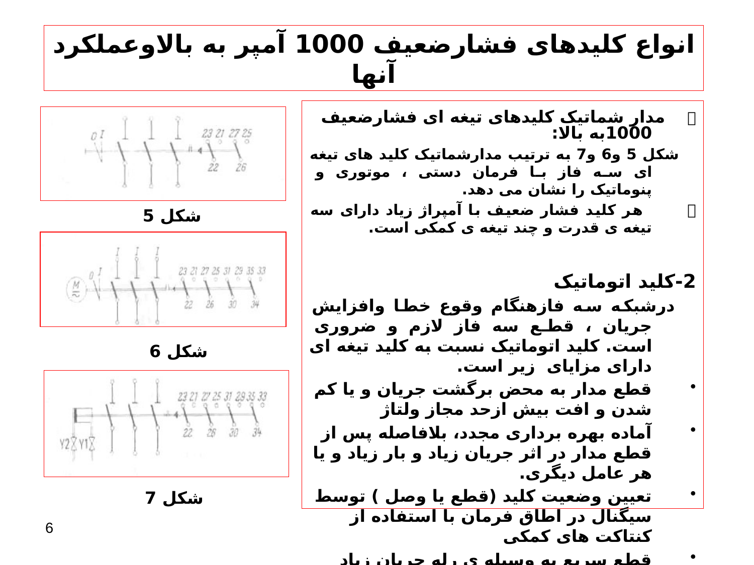 کليدهای 1000 آمپر به بالا و فشار قوی